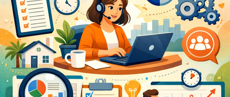 Remote work productivity research concept illustration
